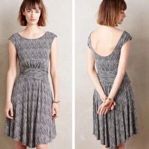 Anthropologie Sleeveless Black and White Patterned Knit Dress, XS